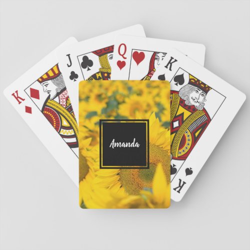  Yellow Field of Sunflowers Photograph Poker Cards