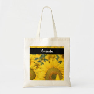 Yellow Field of Sunflowers Photograph Tote Bag