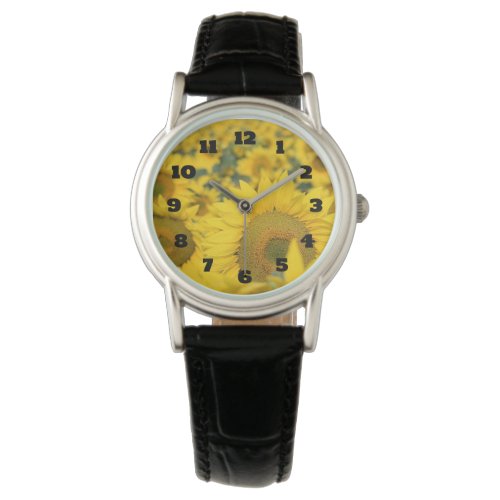 Yellow Field of Sunflowers Photograph Watch