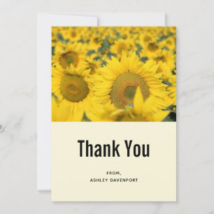Yellow Field of Sunflowers Thank You Card