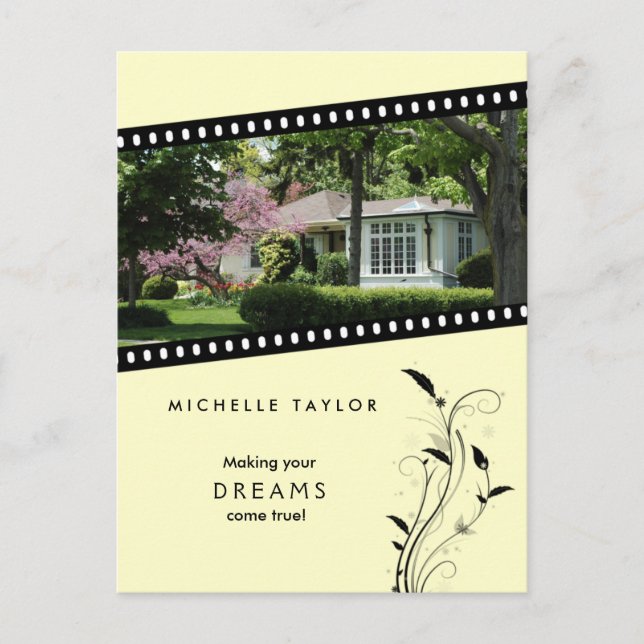 Yellow Film Real Estate House Postcard (Front)