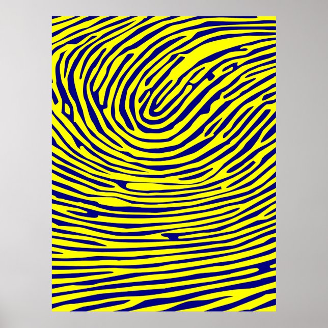 Yellow Fingerprint Minimalist Poster (Front)