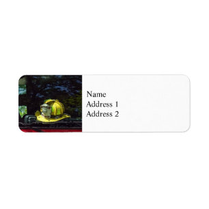 Yellow Fire Captain's Helmet Label