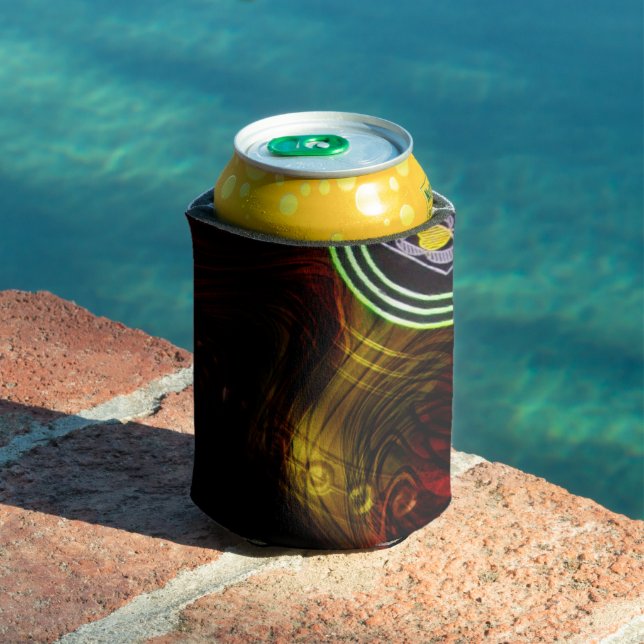 Yellow Fire Lawn Bowl, Can Cooler (In Situ Pool)