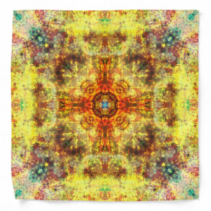 Yellow fire mandala bandana