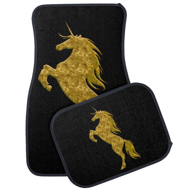 Yellow Fire Unicorn Car Mats (Set)
