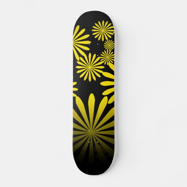 Yellow Fireworks Skateboard Deck (Front)