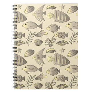 Yellow fish pattern notebook