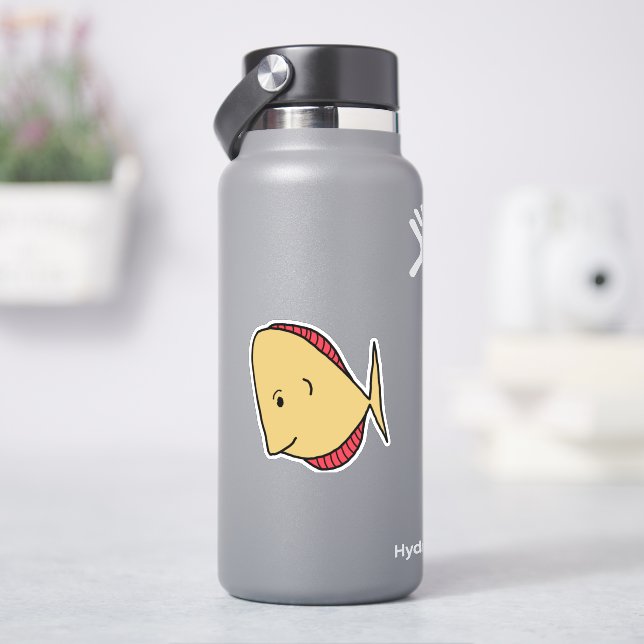 Yellow fish red fins sticker (HydroFlask)