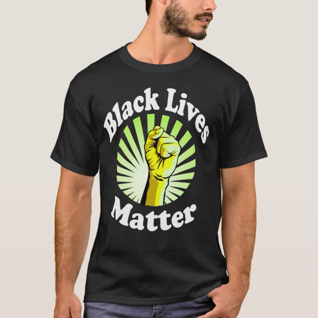 Yellow Fist Black Lives Matter BLM T-Shirt (Front)
