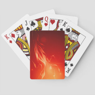 Yellow flame on red poker cards