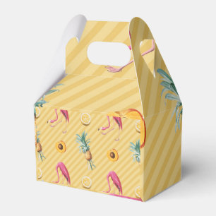 Yellow Flamingo Mango Lemon Pattern Favor Boxes