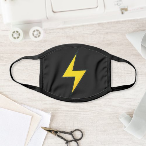 Yellow flash bolt All_Over Print Face Mask