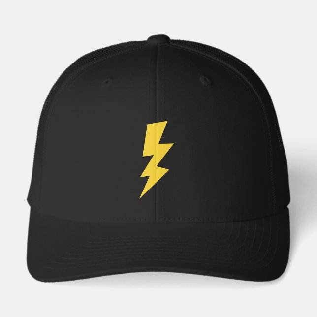 Yellow flash lighting bolt thunder strike logo hat (Front)