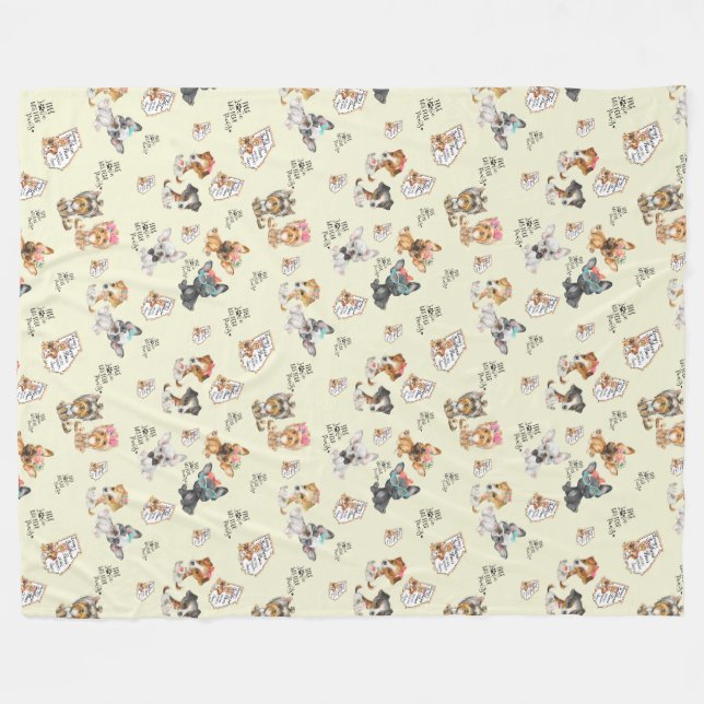 Yellow Fleece Blanket, Large 60" x 80" (Front (Horizontal))