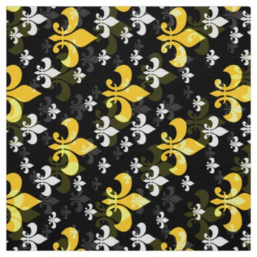 Yellow Fleur De Lis Fabric