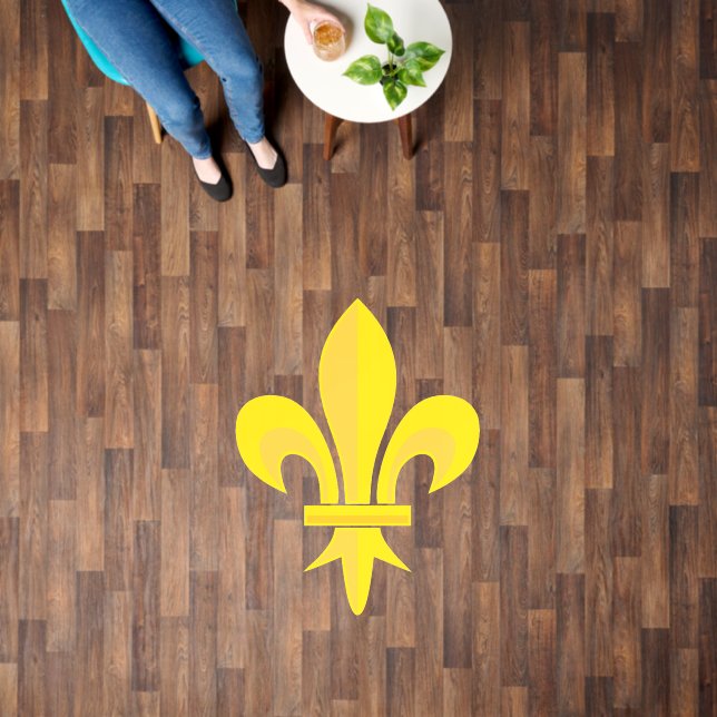 Yellow Fleur de Lis Floor Decal (Floor)