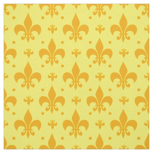 Yellow Fleur-de-lis Pattern Design  Fabric