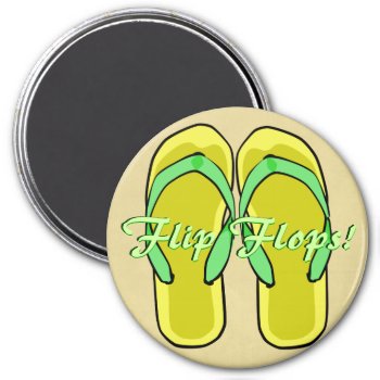 Yellow Flipflops Magnet by Customizables at Zazzle