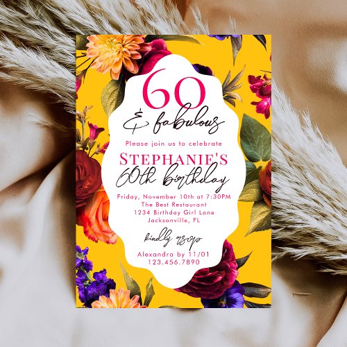 Yellow Floral 60 & Fabulous 60th Birthday Party
