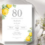 Yellow Floral | 80th Birthday Budget Invitation