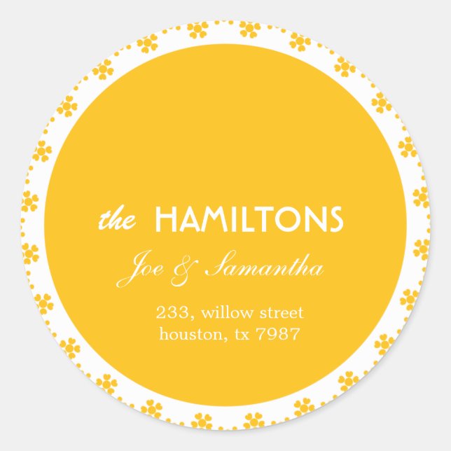 Yellow floral - addres labels (Front)