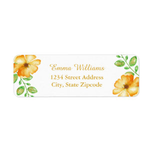 Yellow Floral Address Labels