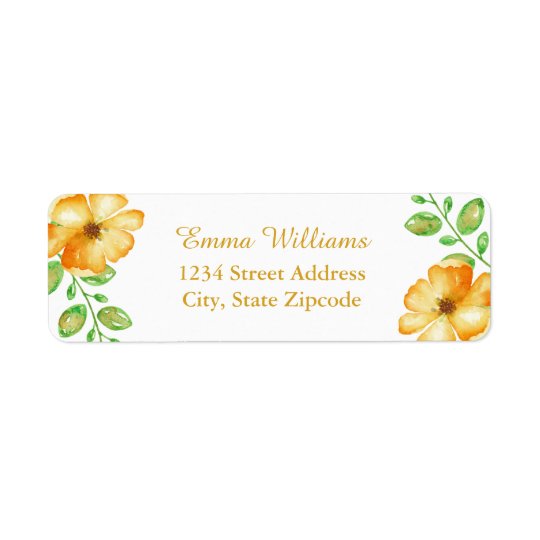 Yellow Floral Address Labels