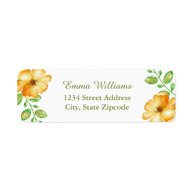 Yellow Floral Address Labels (Front)