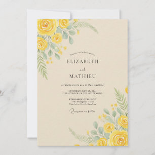 Yellow Floral Arrangement Wedding Invitation