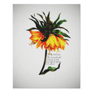 Yellow Floral Art - Cast Thy Burden On The Lord Faux Canvas Print