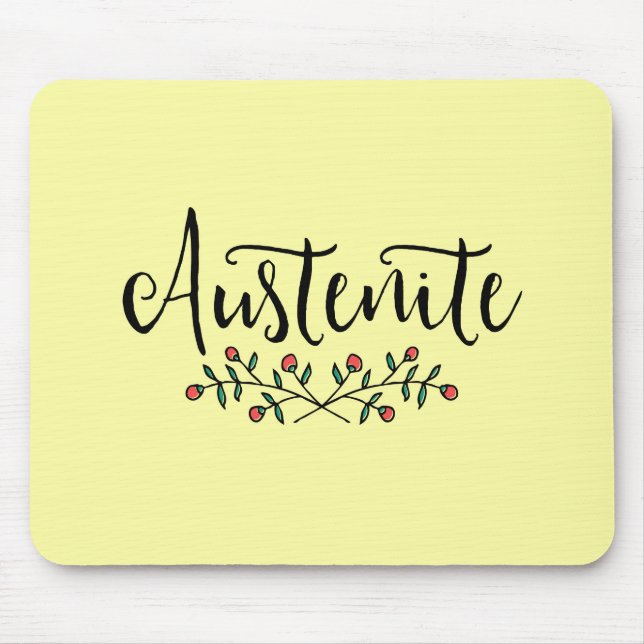 Yellow Floral Austenite Mouse Pad (Front)