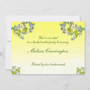 Yellow Floral Bachelorette Party Invitation