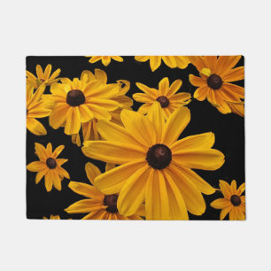 Yellow Floral Black Eyed Susan Flowers Door Mat