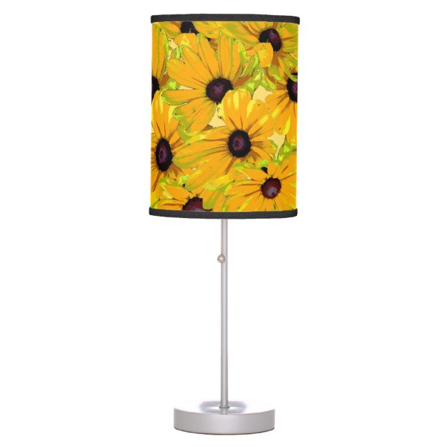 Yellow Floral Black Eyed Susan Flowers Lamp