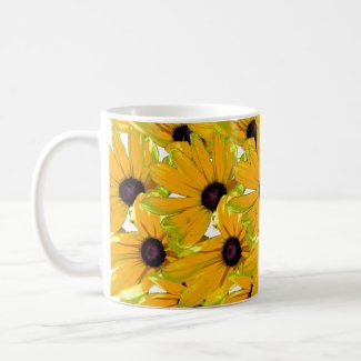 Yellow Floral Black Eyed Susan Flowers Mug