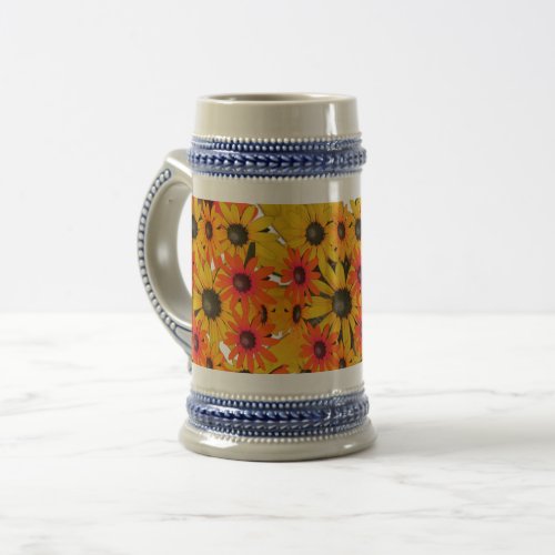 Yellow Floral Black_Eyed Susan Photography  Beer Stein