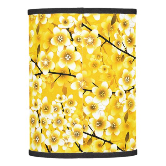 Yellow Floral Botanical Lamp Shade (Back)