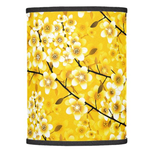Yellow Floral Botanical Lamp Shade (Front)