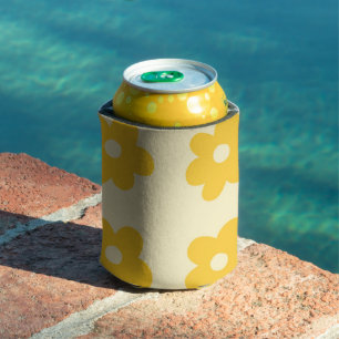 Yellow Floral Botanical & Tropical Spring & Summer Can Cooler