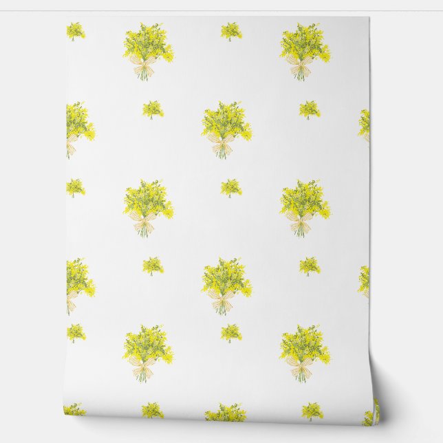 Yellow Floral Bouquet Wallpaper (Unrolling)