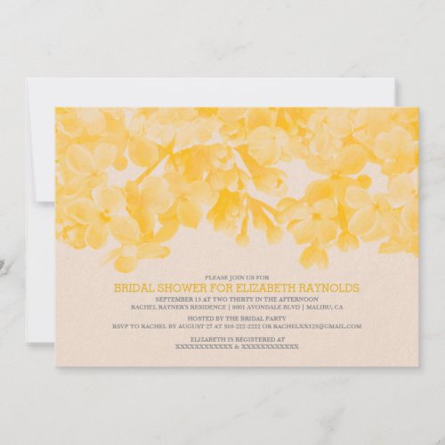 Yellow Floral Bridal Shower Invitations