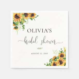 Yellow Floral Bridal Shower Napkin