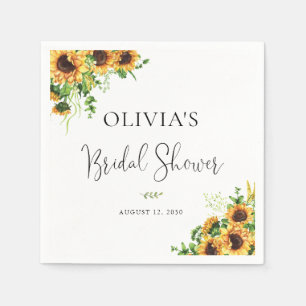 Yellow Floral Bridal Shower Napkin