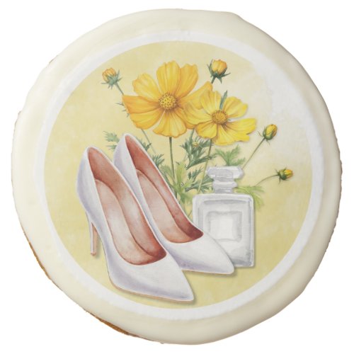 Yellow Floral Bridal Shower Sugar Cookie