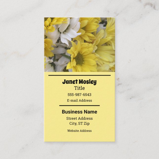Yellow Floral Business Card (Front)