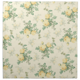 Yellow floral cloth napkin set home kitchen gift