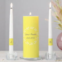 Yellow Floral Couple Monogrammed Chic Rustic 