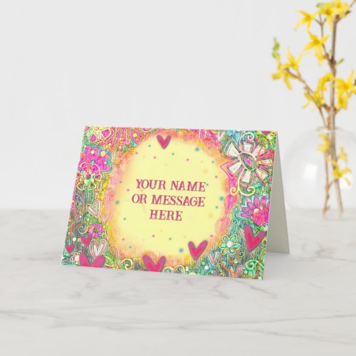 Yellow Floral Customize Name Inspirivity Floral Card