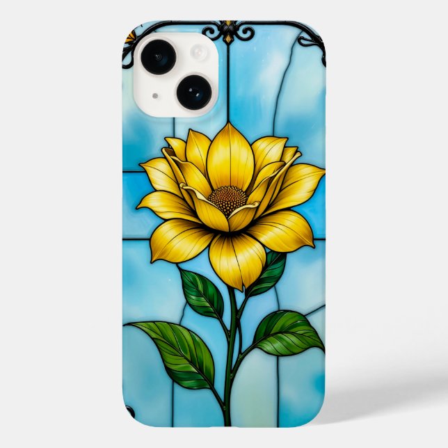 Yellow Floral Daily Phone Protection Style Case-Mate iPhone Case (Back)